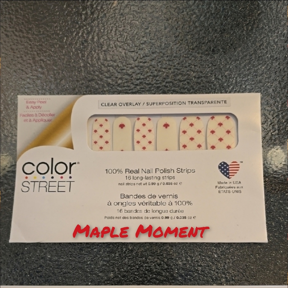 Color Street Retired Clear Overlay "Maple Moment" Nail Polish Strips 🇨🇦